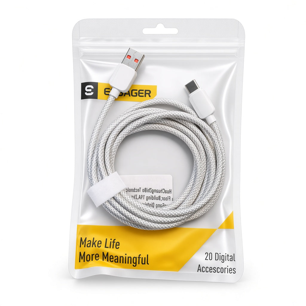 Cable Essager USB-A a USB-C 100W — 2 Metros